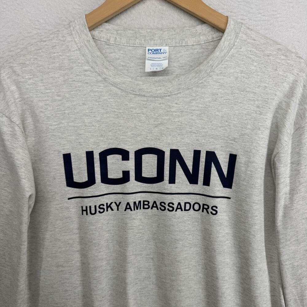 UCONN Shirt Adult L Husky Ambassadors University Of Connecticut CT Gray